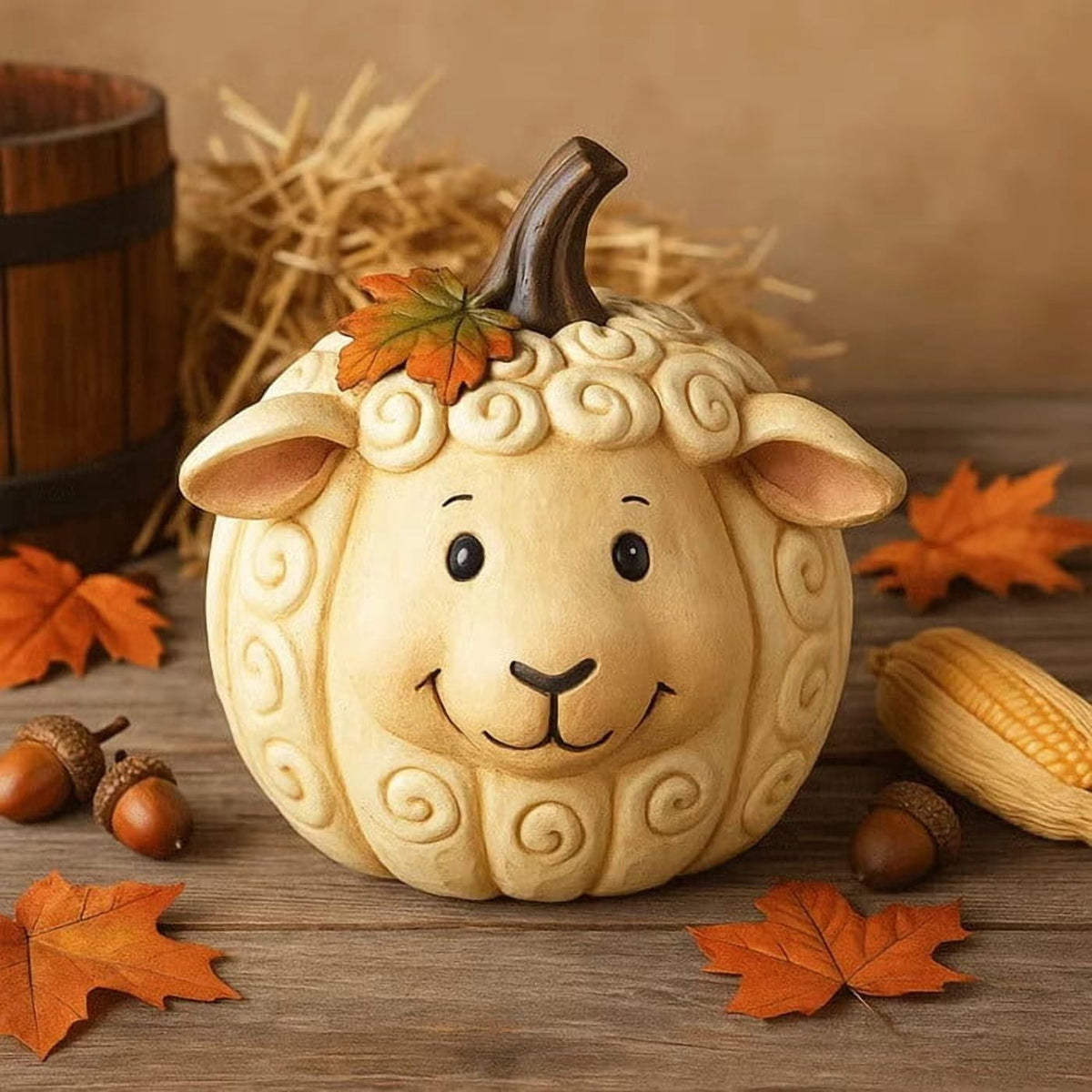 Yannianjz under $5 Farm Animal Pumpkin Figurines, Cute Funny Resin Cow Duck Sheep Pig Chicken Statue, Halloween Thanksgiving Fall Decorations, Autumn Farmhouse Table Centerpiece, Home Desktop Decor