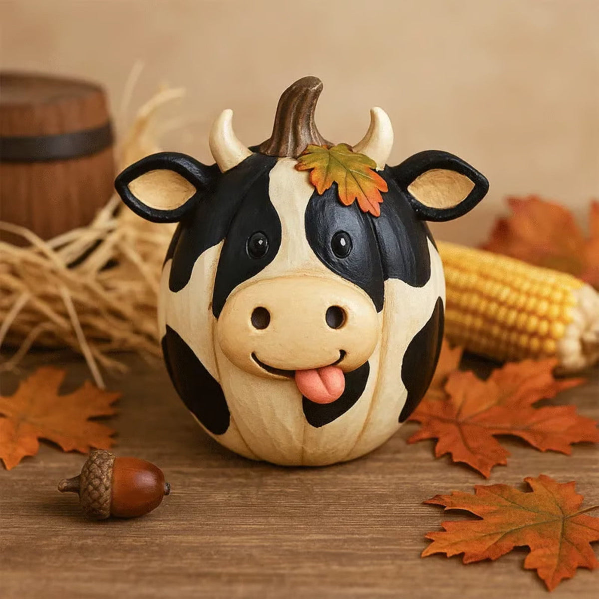 Yannianjz under $5 Farm Animal Pumpkin Figurines, Cute Funny Resin Cow Duck Sheep Pig Chicken Statue, Halloween Thanksgiving Fall Decorations, Autumn Farmhouse Table Centerpiece, Home Desktop Decor