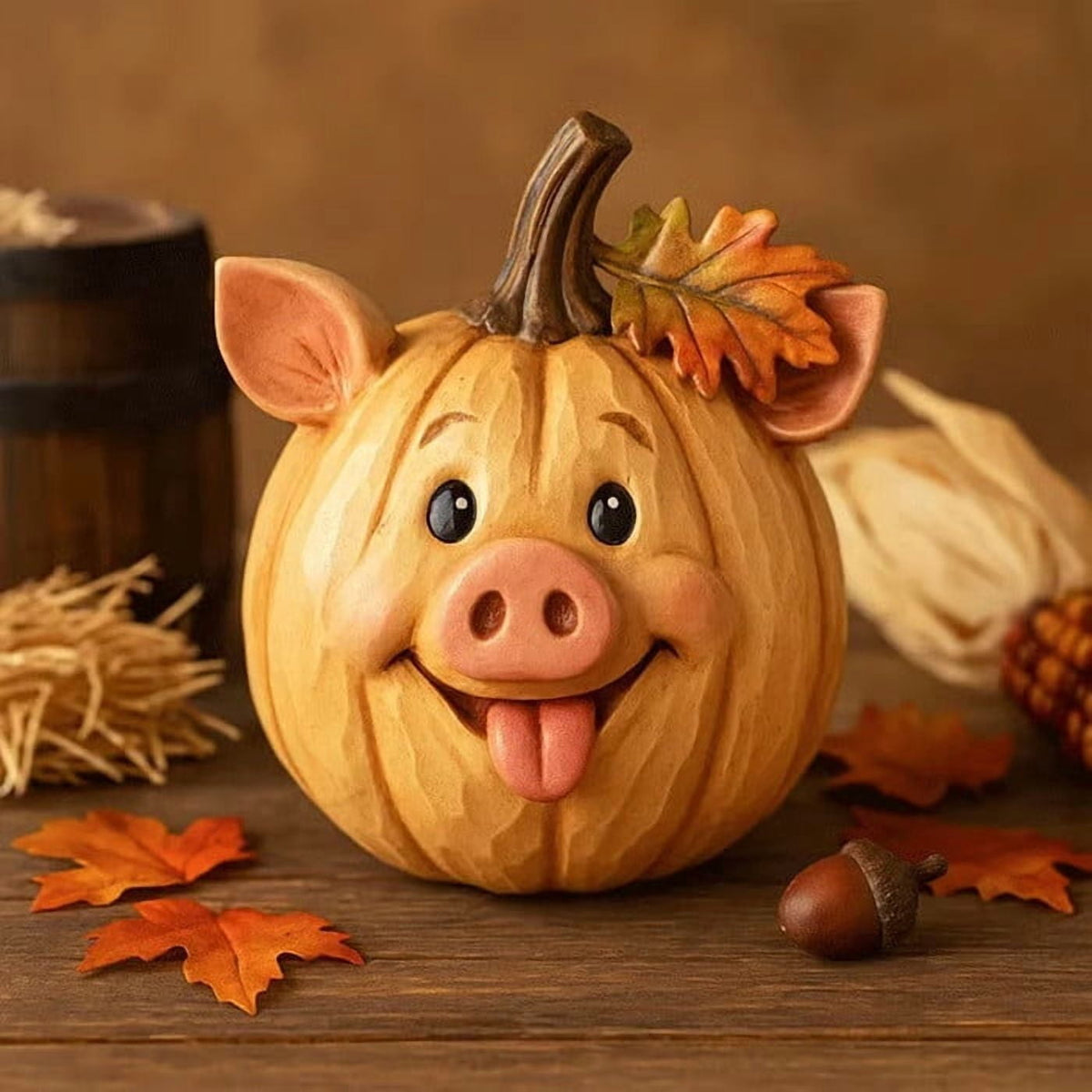 Yannianjz under $5 Farm Animal Pumpkin Figurines, Cute Funny Resin Cow Duck Sheep Pig Chicken Statue, Halloween Thanksgiving Fall Decorations, Autumn Farmhouse Table Centerpiece, Home Desktop Decor