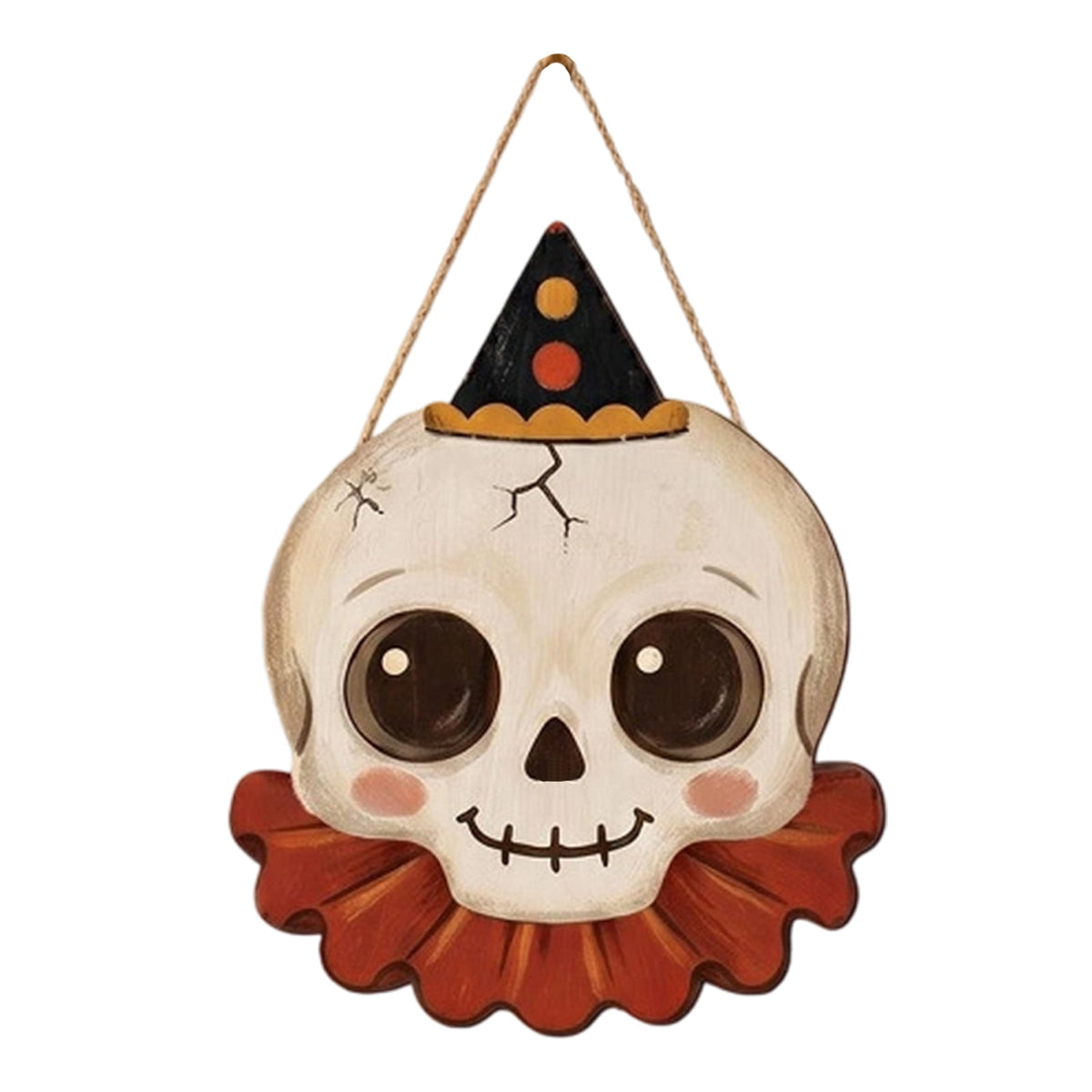 Yashow 2D Wooden Halloween Door Hanger, Vintage Pumpkin Sign 13.78x10.63 Inch, Rustic Retro Folk-Art Wall Decor for Porch, Room and Farmhouse, Festive Home Gift