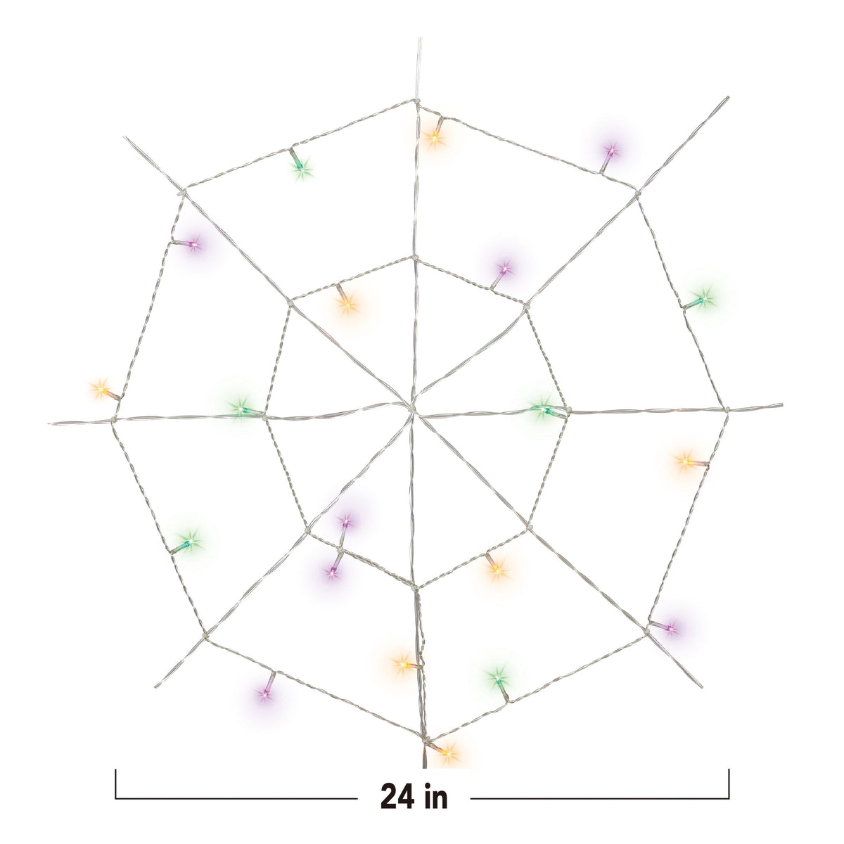 Indoor 20-Count Battery-Operated LED Spider Web Lights, Multicolor, 2', Halloween by Way To Celebrate