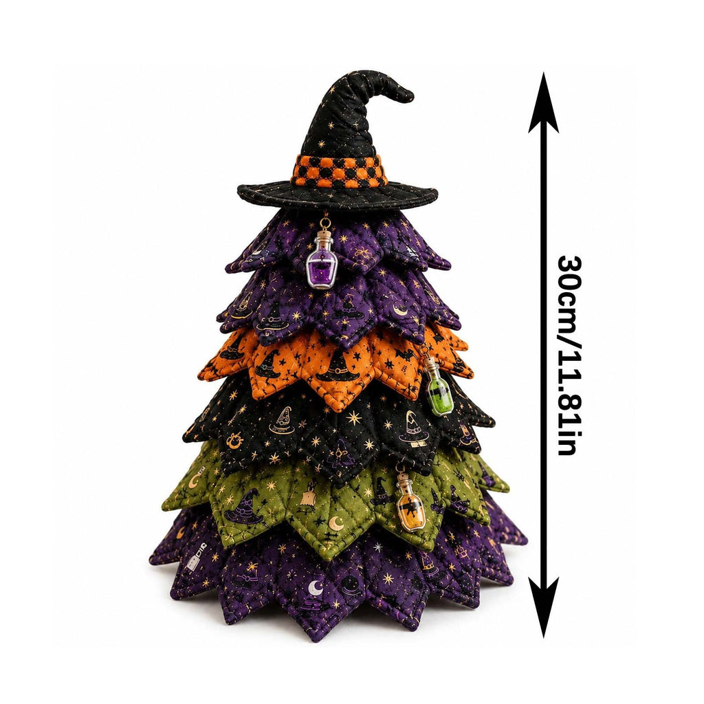 Lypsnake DIY Halloween Quilted Fabric Tree Kit, Vintage Pumpkin Sunflower Patchwork, 3D Padded Sewing Craft Project for Autumn Harvest Decor