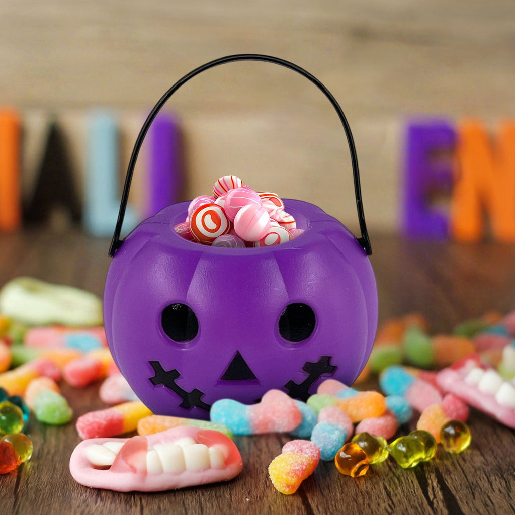 Kyusrd Trick or Treat Halloween Lantern Pumpkin Decoration Lighted Table Centerpieces Ornaments Spooky Pumpkin Prop Decor Decorative Wedding Candy Bowl Organizer Canisters