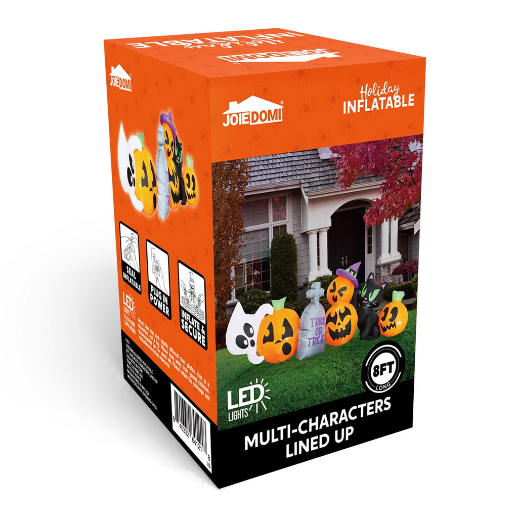 Joyfy 10 Ft Tall Halloween Inflatables Pumpkin,Giant Pumpki Blow Up Decor with Built-in LED Lights,Outdoor Decorations for Yard,Lawn,Garden