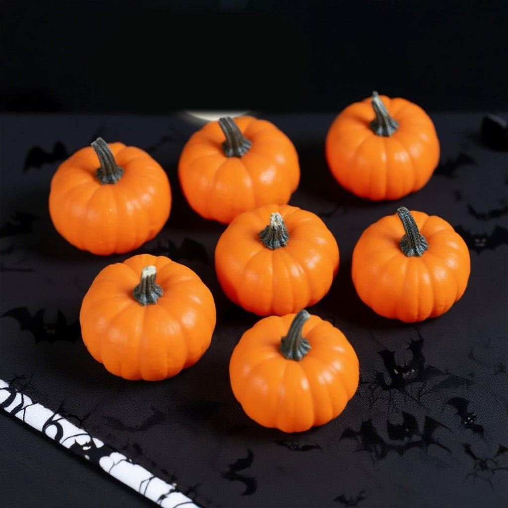 Small Pumpkins Set of 12 - Orange Fall Decor for Vase Fillers, DIY Crafts & Holiday Displays - Thanksgiving & Halloween Table Decorations