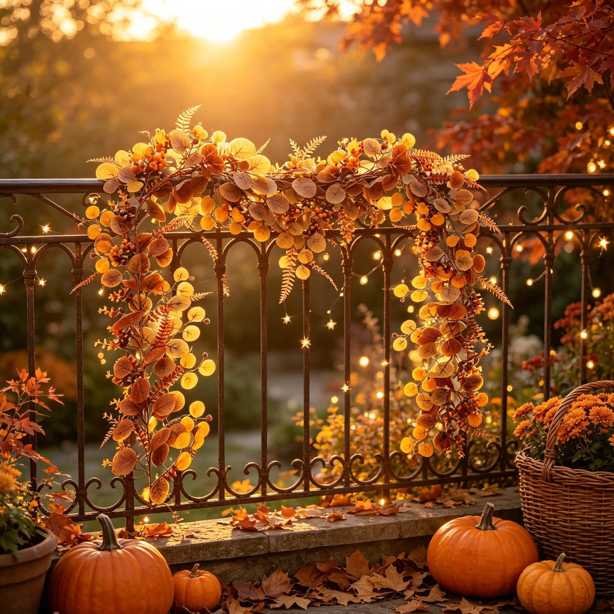 Fall Candle Ring,Artificial Maple Leaves Pumpkins Decorative Wreaths,Berry Wreath for Pillar Candle Holder,Candle Ring for Halloween Centerpieces and Farmhouse Table Decor,7.48 inch(Pink)