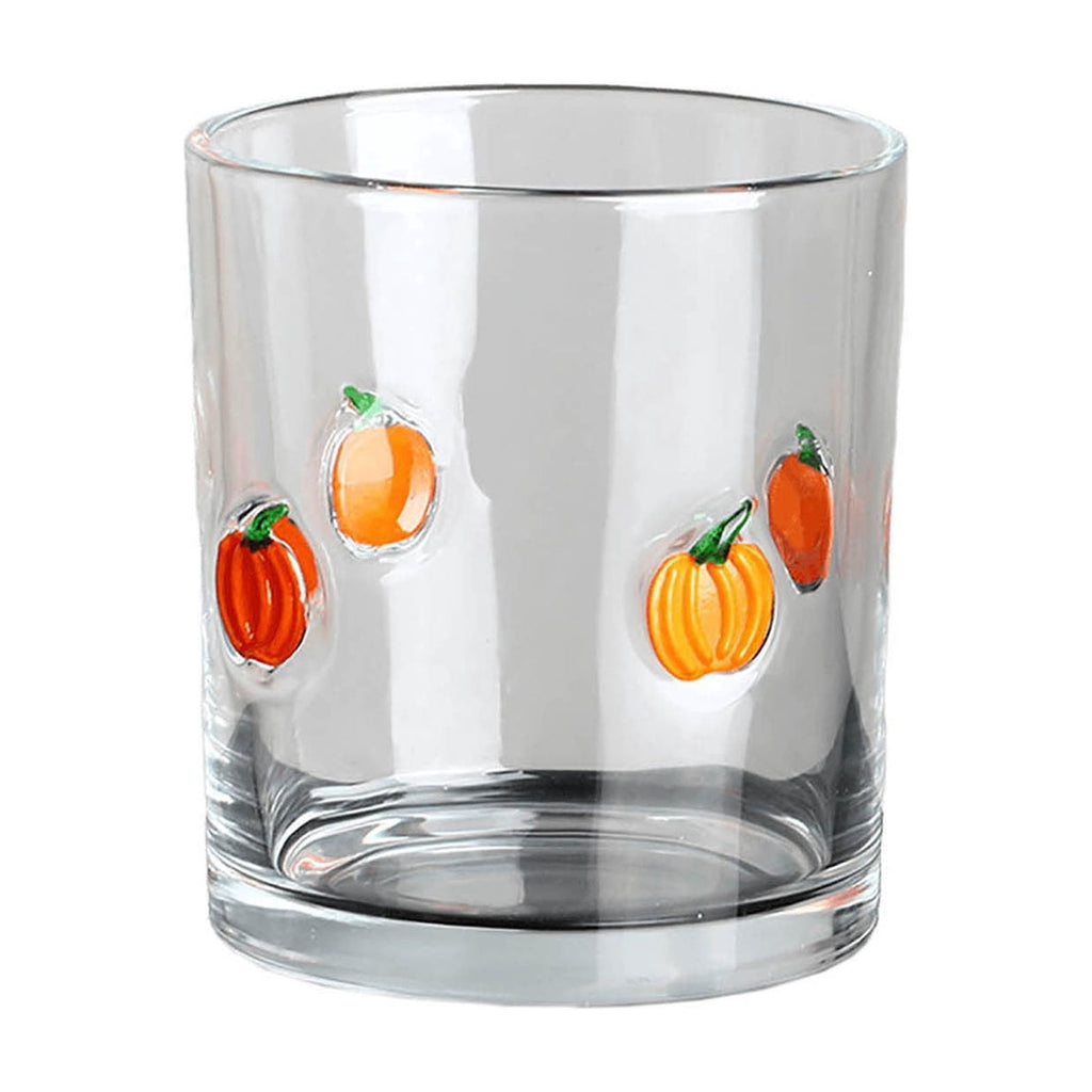 Qocolcyl Halloween Icon Glass Cups- 350ml Pumpkin Black Cat Bat Ghost Stemless Wine Glasses Old Fashioned Icon Hand Blown Drinking Cups for Party Supplies&Gift