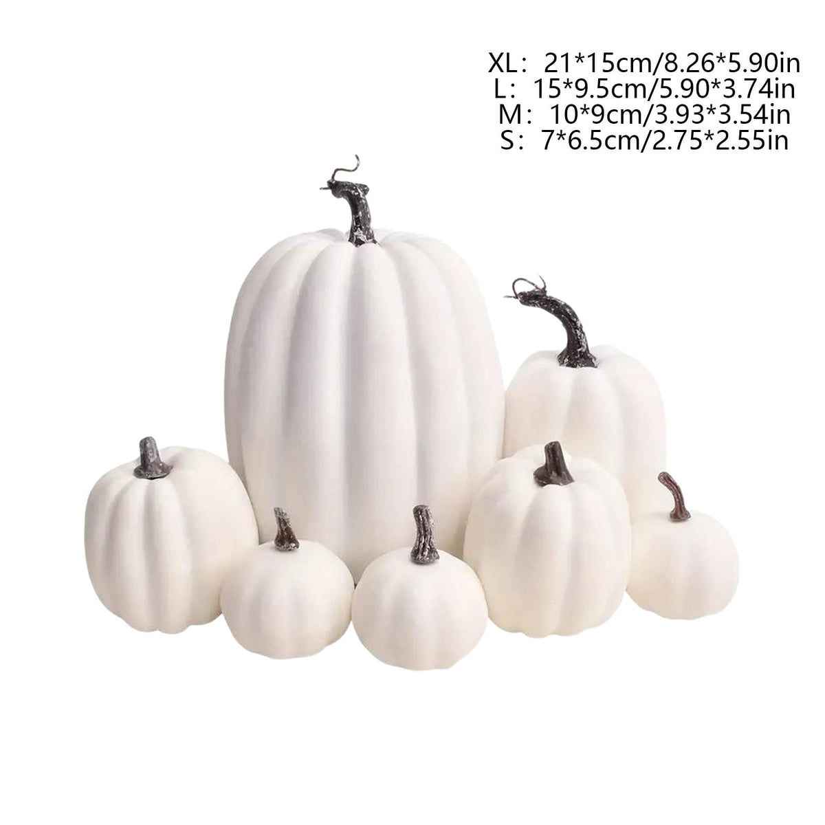 Fall+Decorations,Outdoor Pumpkins for Porch,7pcs Halloween Decorative Pumpkin Model Realistic Looking Simulation Ornament Good For Party Decorations Display(Orange 7pcs/Set 8"-3")