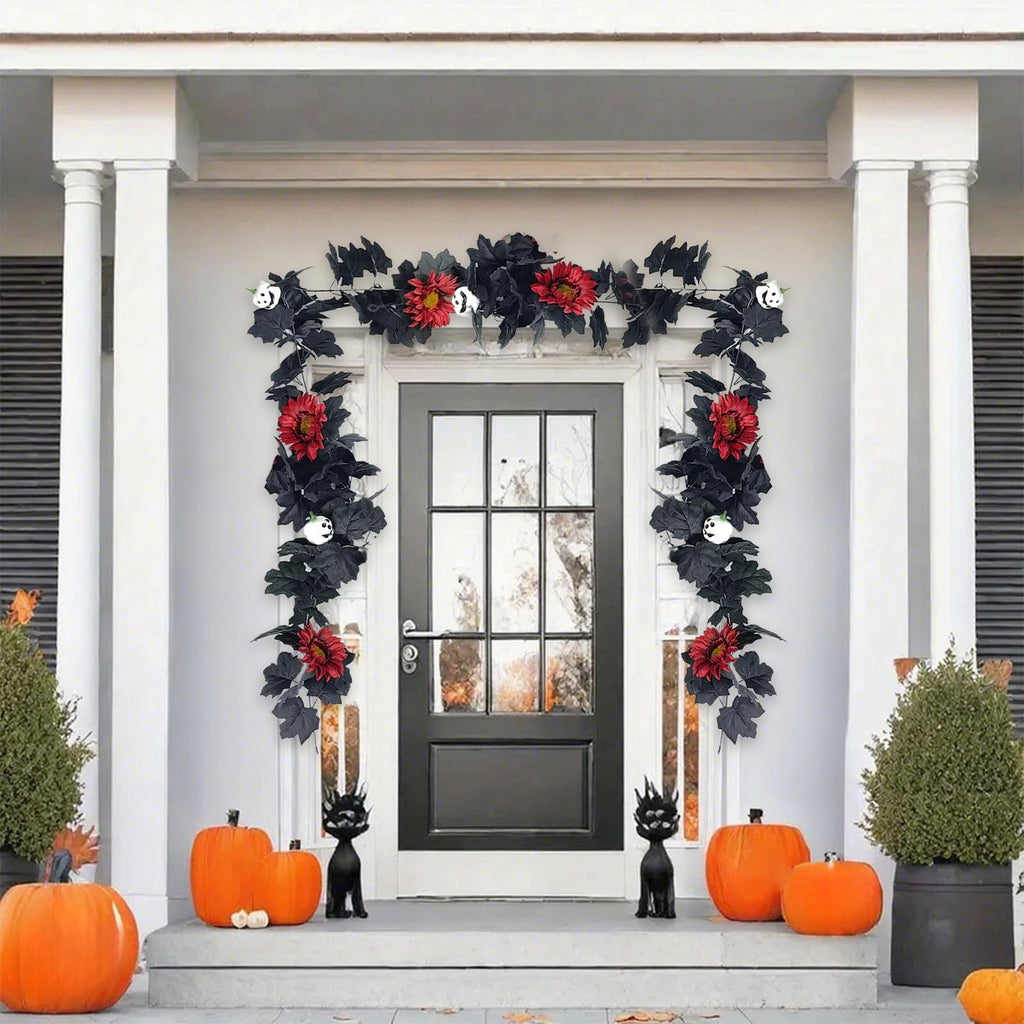 Halloween Pumpkin Garland - 68" Fall Leaf Decor for Mantle, Staircase & Porch, Outdoor/Indoor Autumn Thanksgiving Party Decoration (Multicolor)