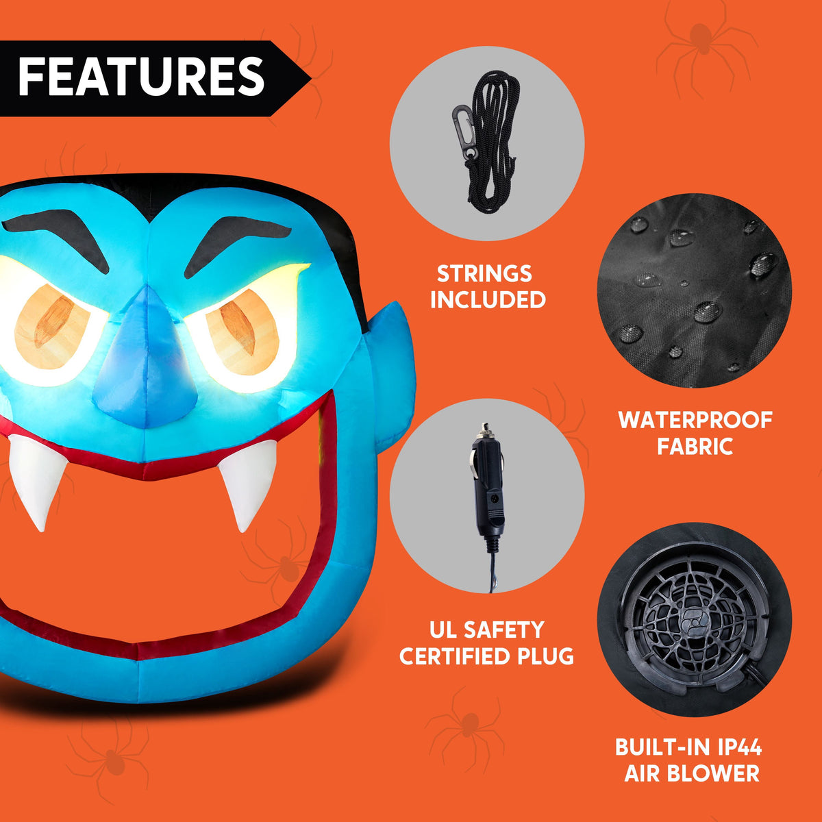 Joyfy 5 FT Halloween Inflatable Ghost Decoration with Colorful LEDs,Trunk or Treat Car Decorations Kit Ghost Trio with Built-in LED Light for Halloween Party Indoor,Outdoor,Yard,Garden Decor