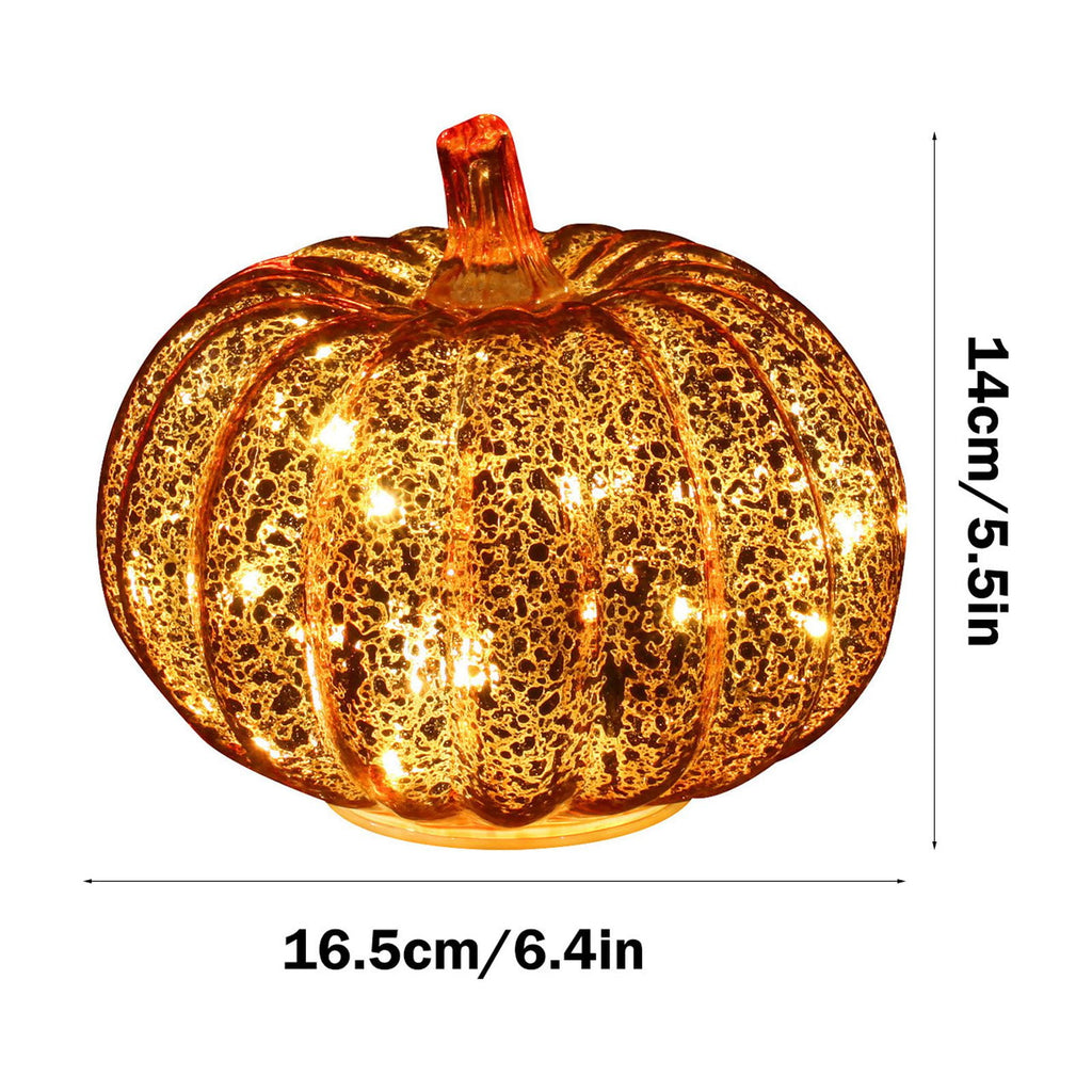 Clearance! 2024 New Halloween Glass Pumpkin Light with Lights Inside Battery Operated Led Pumpkin Light Ideal for Halloween Fall Decoration Thanksgiving Decor Xmas