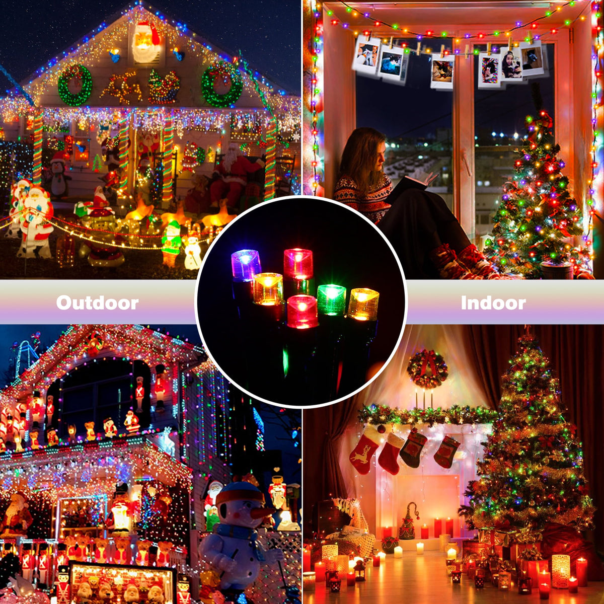 Ceevoo Christmas Lights Outdoor, 82ft 200 LED Christmas String Lights with Music, Plug in Motion Sensor Waterproof Holiday String Light for Indoor Outdoor Home Party Tree Garden Yard Decor