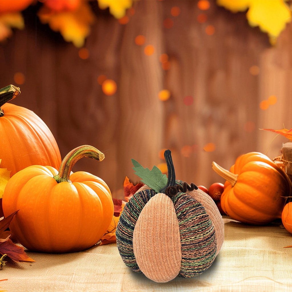 Taotanxi Fall Mini Crochet Pumpkins Seasonal Knit Decorative Pumpkins for Crafts Rustic Decor Farmhouse Decorative Fall Thanksgiving Centerpiece Table Decorations for Mantel Kitchen Gift