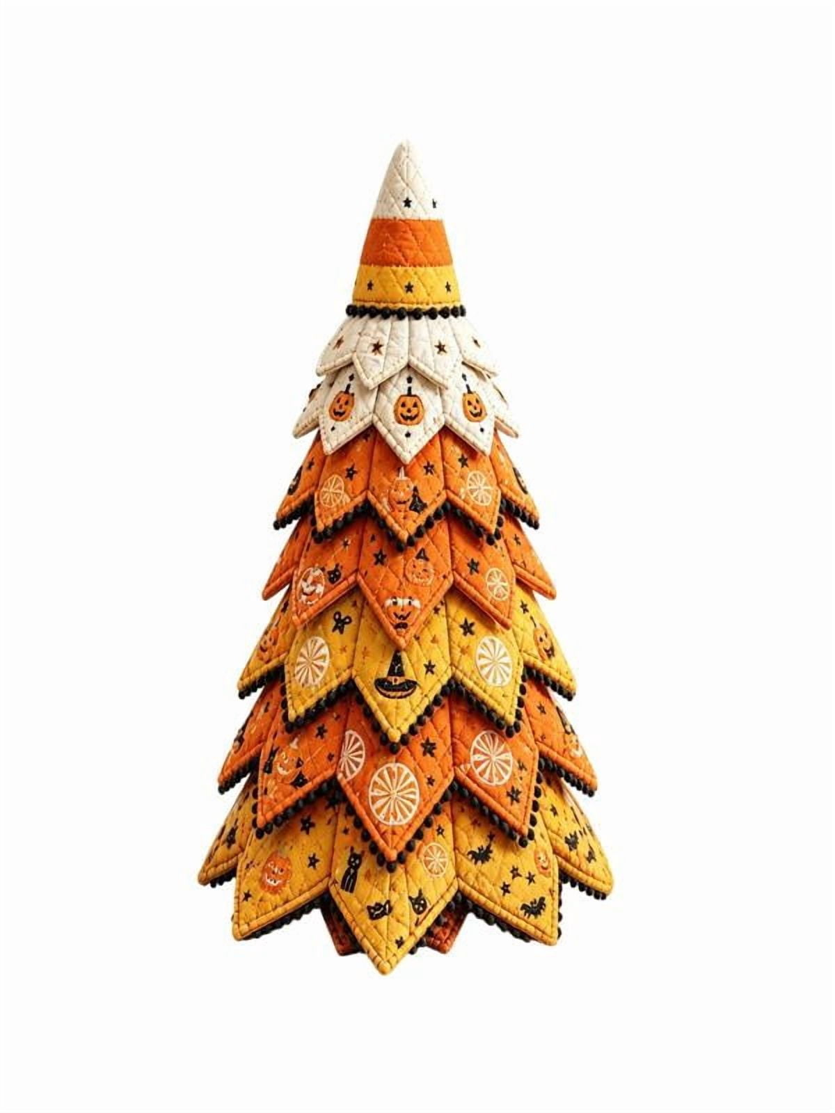 DIY Halloween Quilted Fabric Tree Kit, Sewing Project Holiday Mantel Decor, Quilted Patchwork Fabric Halloween Tabletop Christmas Tree, Handmade Gifts for Craft Lovers, Charming Patchwork Bundle #Cat