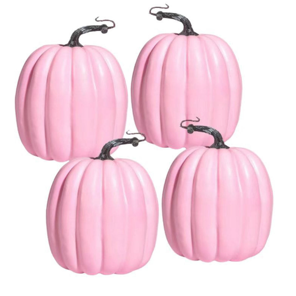 FXMLRLK 1 PCS 6.5 Inch Pink Plastic Pumpkins for Decorating - Large Artificial Foam Pumpkins for Fall Decor, Halloween, Thanksgiving, Paintable for DIY Crafts & Centerpieces