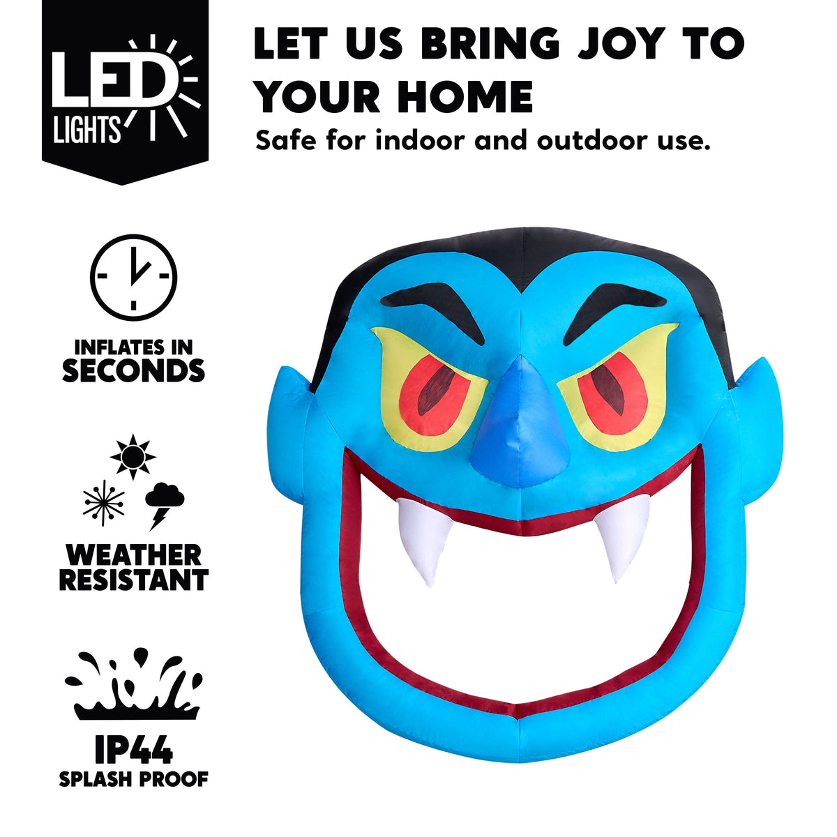 Joyfy 5 FT Halloween Inflatable Ghost Decoration with Colorful LEDs,Trunk or Treat Car Decorations Kit Ghost Trio with Built-in LED Light for Halloween Party Indoor,Outdoor,Yard,Garden Decor
