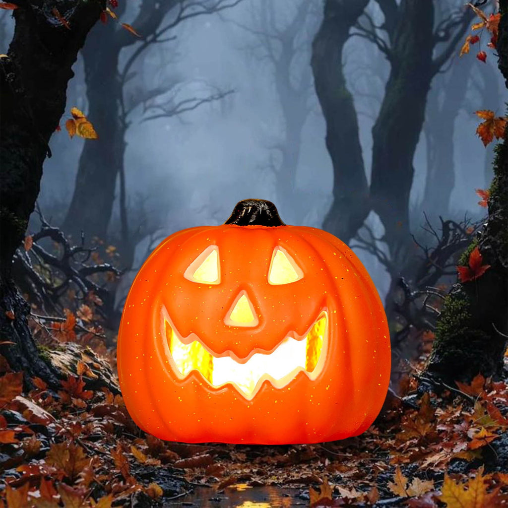 Halloween Pumpkin Lamp Light Decor,Battery Operated Halloween Jack-O-Lantern,Spooky Vintage LED Lighted Pumpkin Lights for Outdoor Indoor Tabletop Front Door Porch Garden Patio Yard