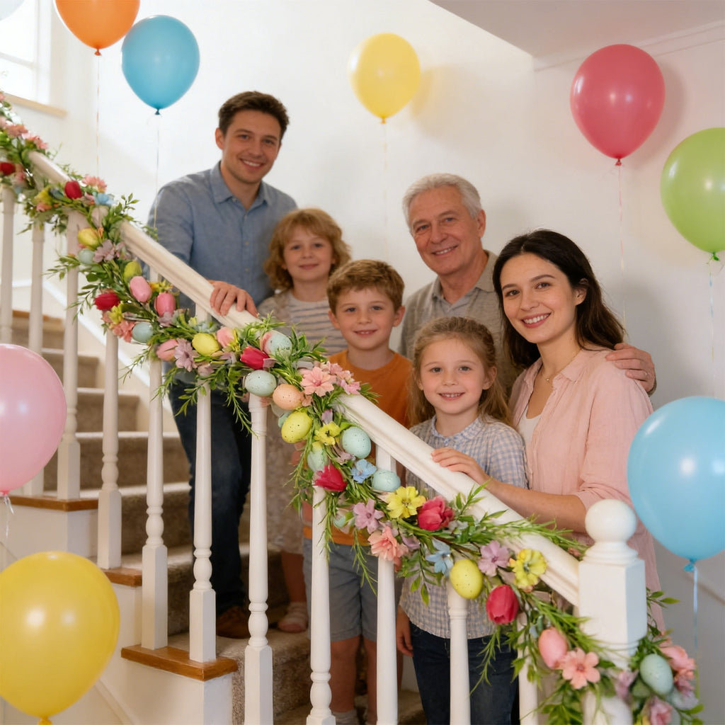yulier Artificial Garland 70.86 inch Spring Garland with Flowers, Faux Vines Floral Hanging Garland for Holiday Wedding Spring Home Party Window Door Fireplace Table Indoor Outdoor Decor