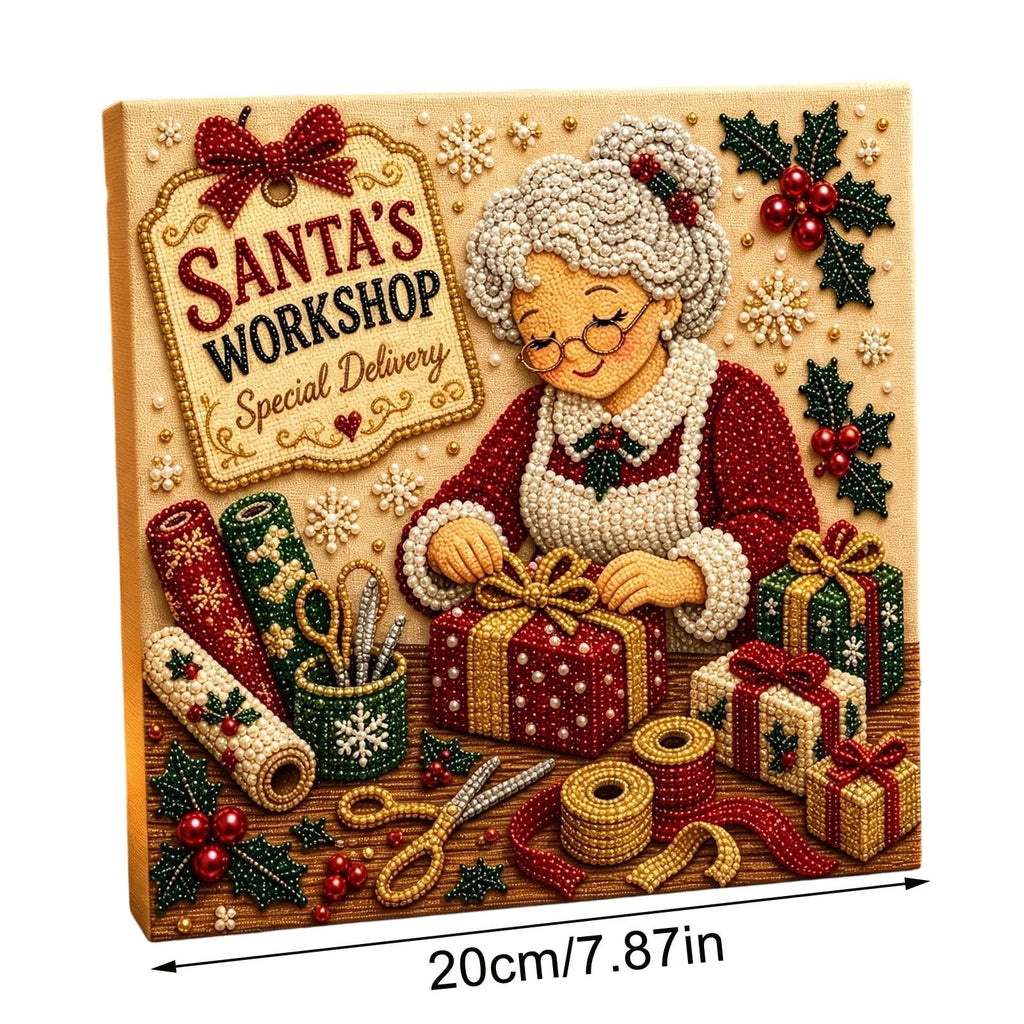 JWZZYD DIY Christmas Pearl Painting Art Kit with Frame, 9.8" Christmas Pearl Beads Art Craft Set, Gemstone Dots Beads for Holiday Christmas Wall Decor, Decoration Gift(Reindeer)