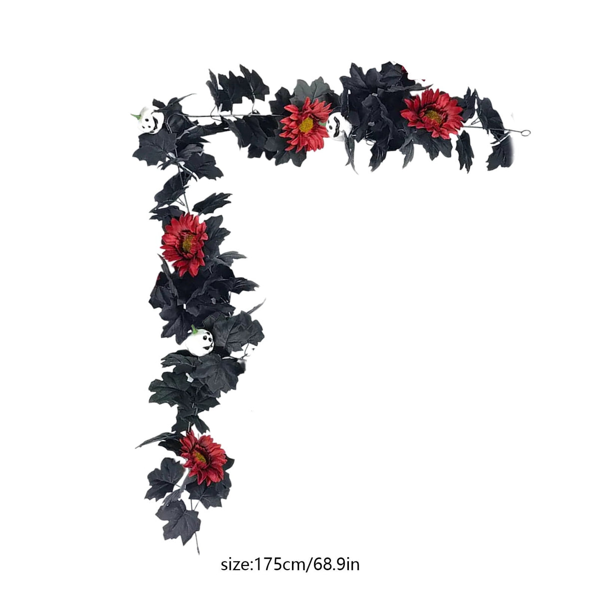 68 Inch Black Halloween Garland, Fall Artificial Vine, Thanksgiving Wall Decor for Home Mantel