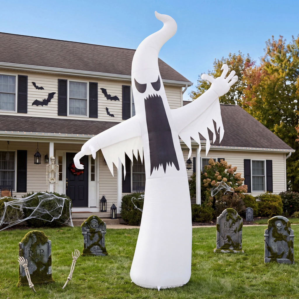 Joyfy 12ft Halloween Ghost Inflatable,Giant Ghosts inflatables with Build-in LEDs Outdoor Decorations,Blow Ups Halloween Yard Inflatables