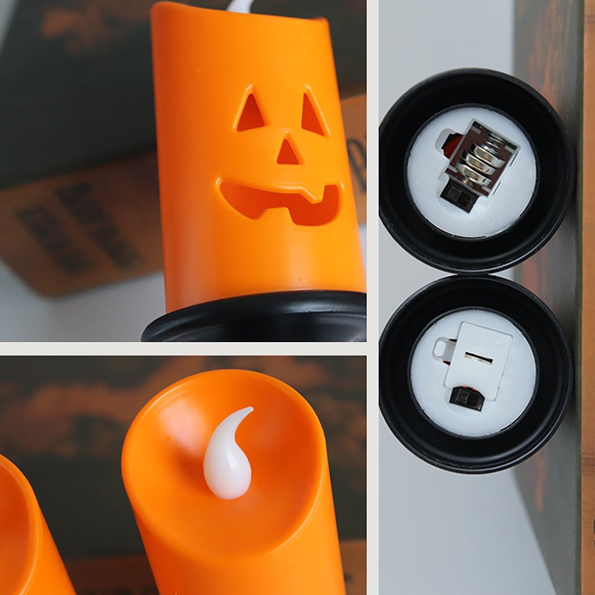 XGFHYJEH Halloween Decorations LED Candle Lights, 3pc Pumpkin Lantern, Halloween Indoor Decor, Halloween Table Decoration Ornament for Home Room Party