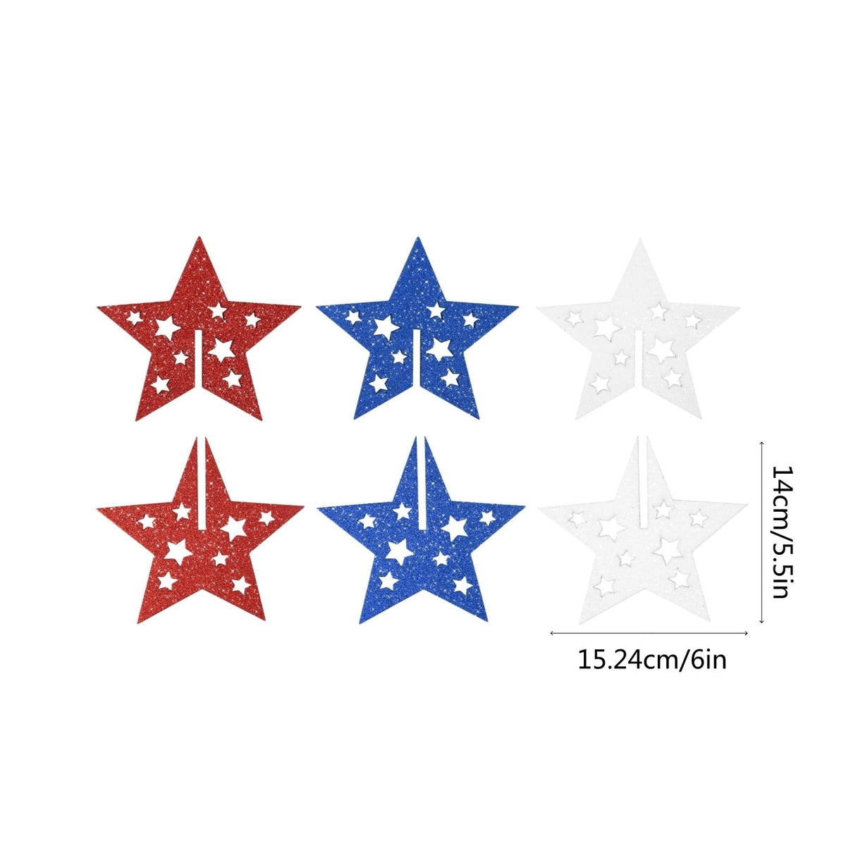 Japceit 3Pcs 4Th Of July Decorations Wooden Stars,Red White Blue Patriotic Decor, Independence Day Ornaments Set,For Home Office Table Shelf
