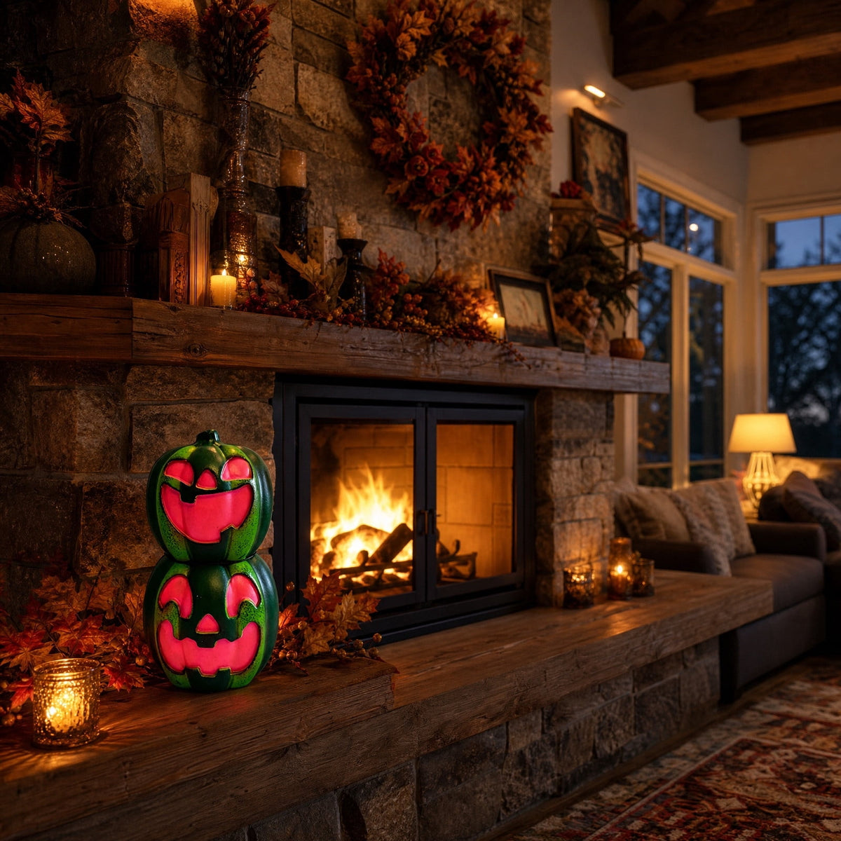SCNOR Friendly Ghost Statue with Pumpkin Candy Bowl, 11.8 Inch Halloween Decoration for Outdoor Porch, Yard, Patio & Indoor