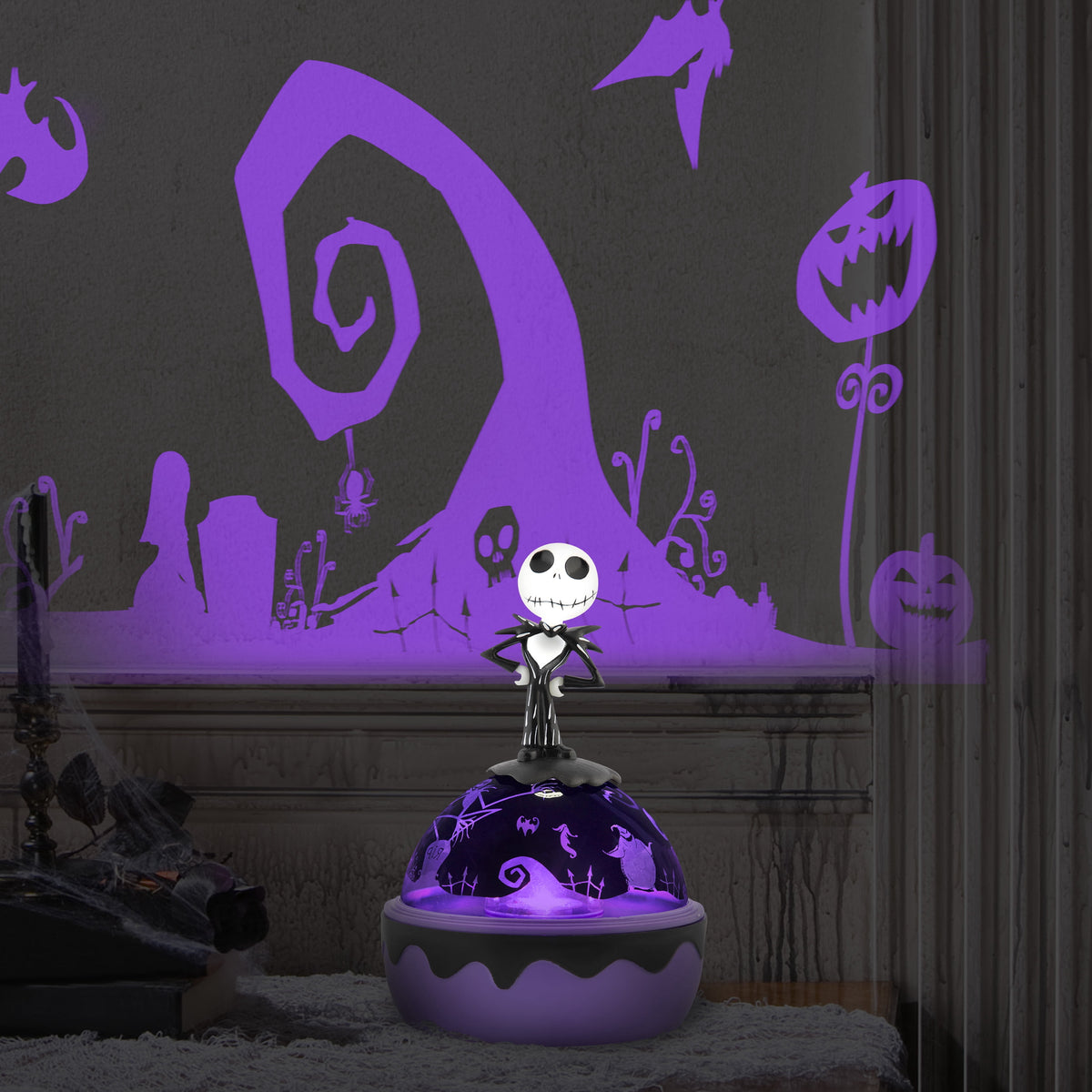 Halloween Lightshow Projector Lights Tabletop Shadow Lights Holiday Lighting Jack Skellington Figural Topper Disney