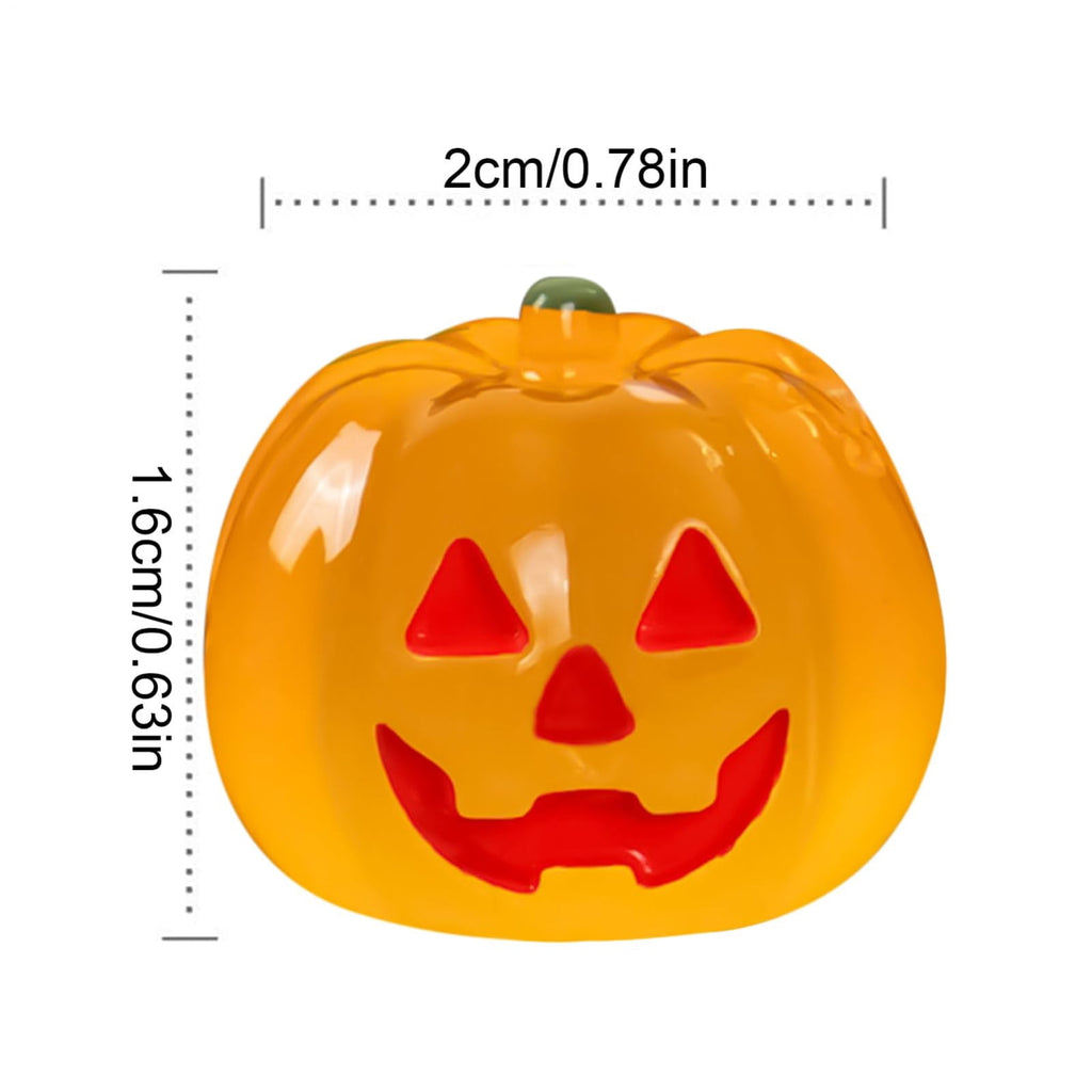 PPKVUFD 1Pc Luminous Resin Pumpkins for Decorating Fall Halloween Miniature Pumpkin Artificial Mini Pumpkins Decoration for Fall Halloween Party Gifts Home Cake Decoration Craft DIY Halloween Decor