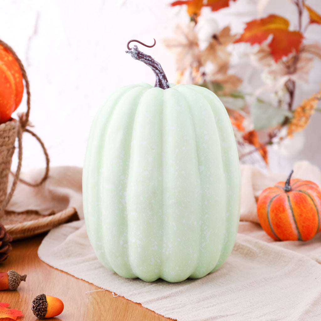 RUINIXCW 8 Inch Large Artificial Pumpkins Fall Decorations Thanksgiving Halloween Pumpkins Giant Fake Pumpkins Foam Pumpkins Autumn Harvest Home Decor