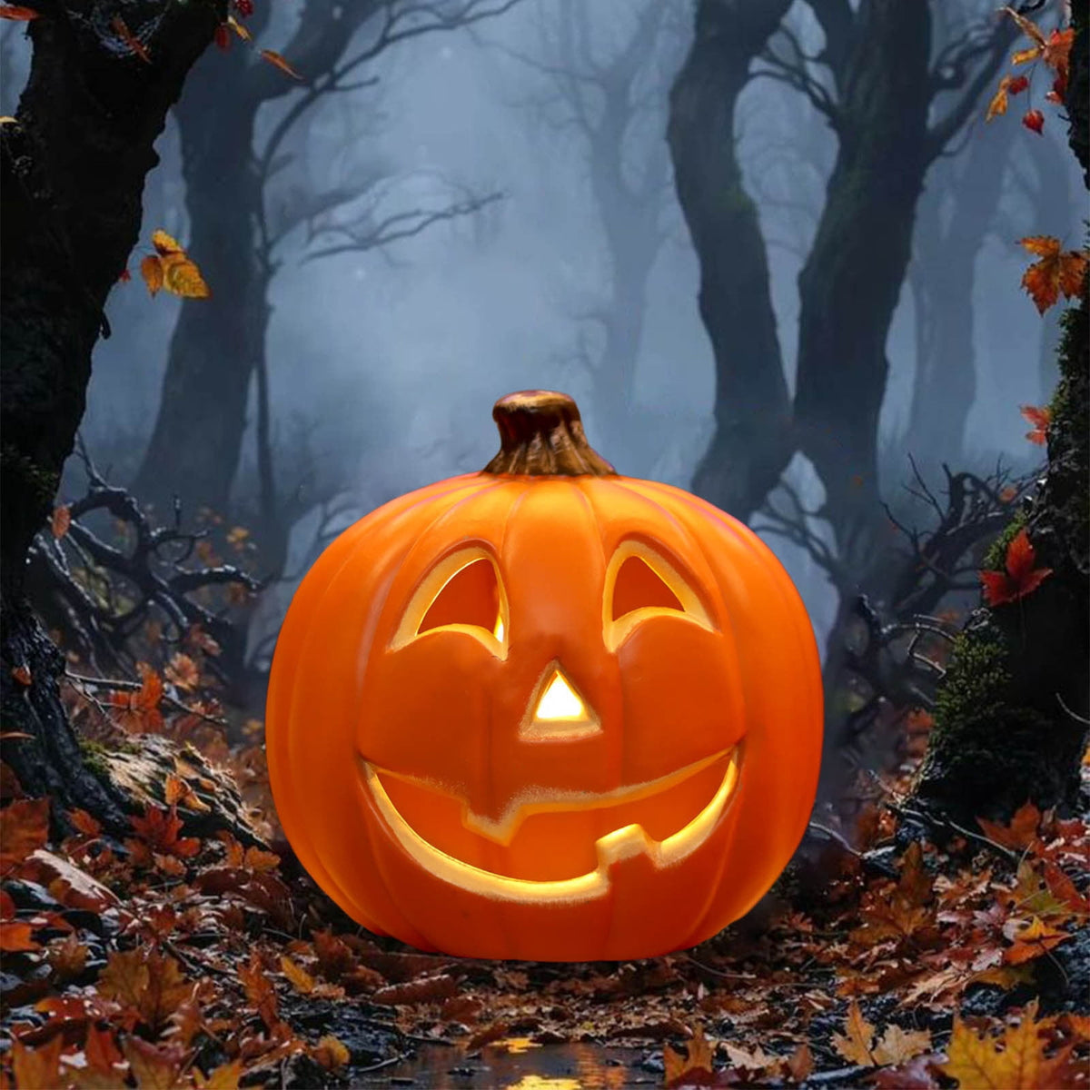 KMMYS Halloween Pumpkin Lantern, LED Light, Realistic Decoration, Versatile Halloween Prop, Perfect for Home Decor and Photography, Halloween Pumpkin Blow Molded Lantern