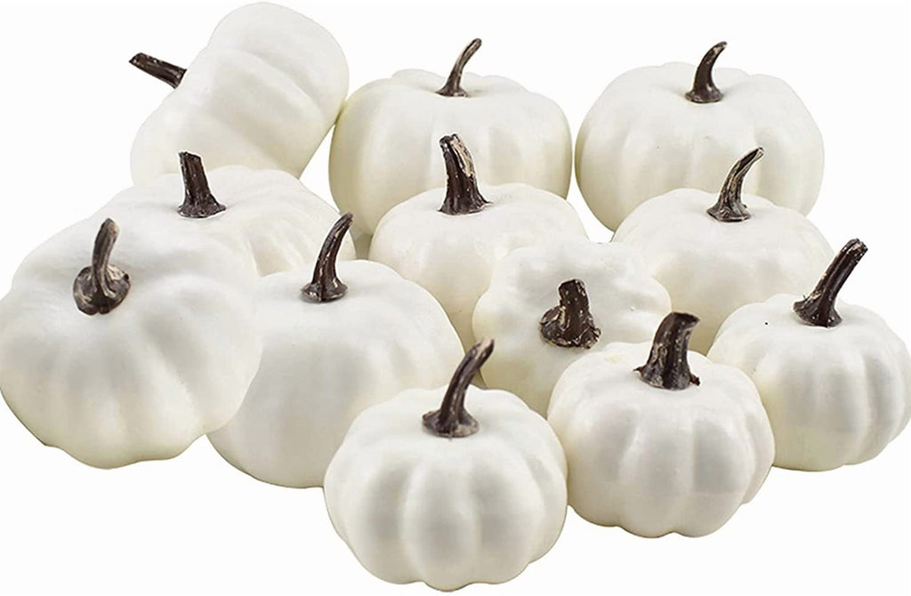 7Pcs Fake Pumpkins Artificial Plastic Pumpkins Decorations Foam Pumpkins for Fall Halloween Home Decor (Blue, One Size)