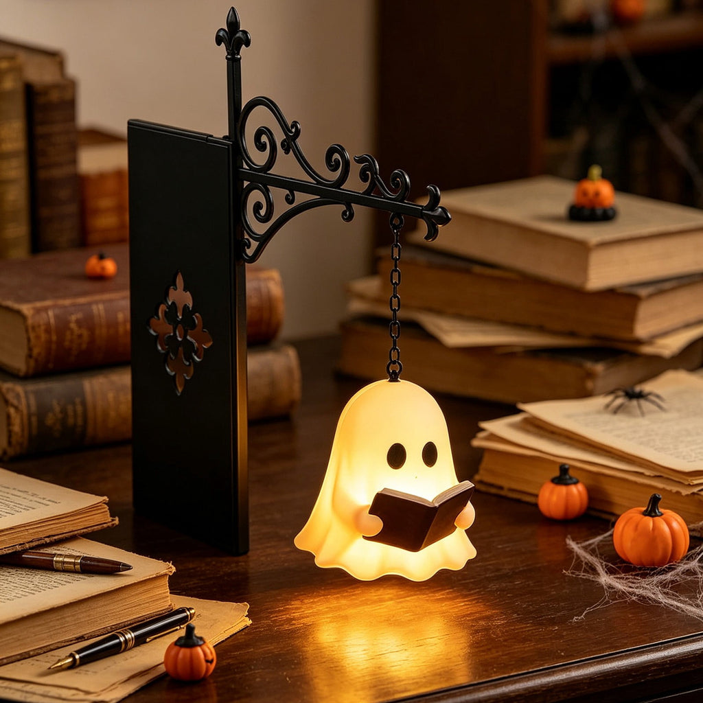 Diceymbol 11.81 Inch Halloween Ghost Night Light, Witch Hat Ghost Lamp with Jack O Lantern, Halloween Decorations Indoor for Table Mantel Party Decor