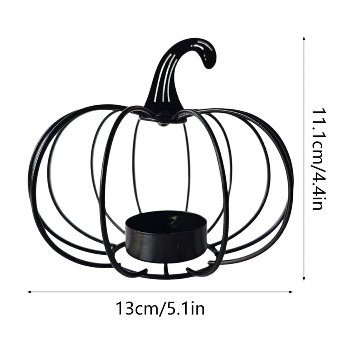 romoty Metal Wire Pumpkin Candle Holder, Vibrant Orange Iron Tealight Stand Tabletop Centerpiece Accent Halloween Thanksgiving Fall Harvest Dining Room Decoration