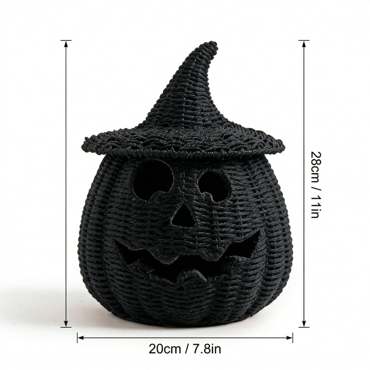 2026 Black Halloween Pumpkin, Halloween Seaweed and Pumpkin Decorations Fall Table Centerpiece for Autumn Fall Holiday Party Home Decor and Festive Fireplace Mantel Display , 11.8 Inch A