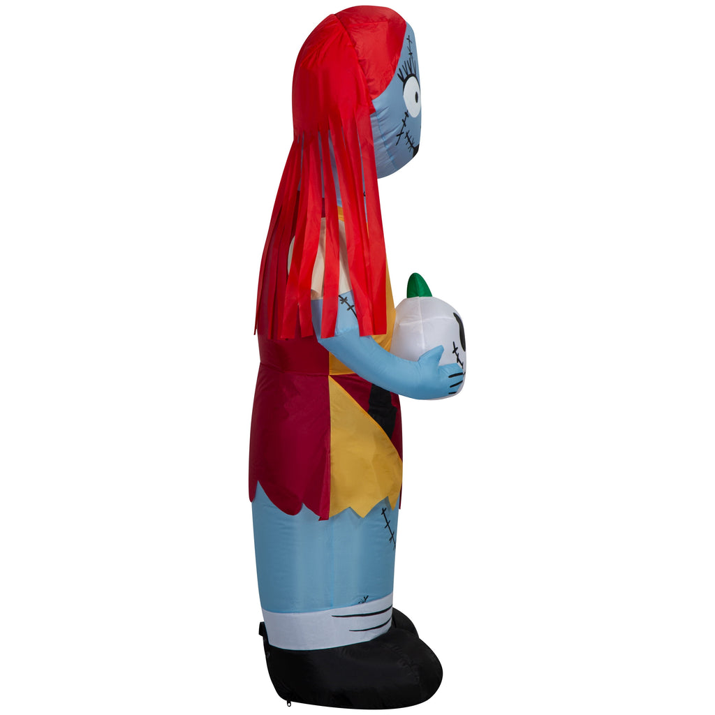 Airblown Halloween Light Sally in Orange Dress with Skull Disney Yard Inflatable 5 ft