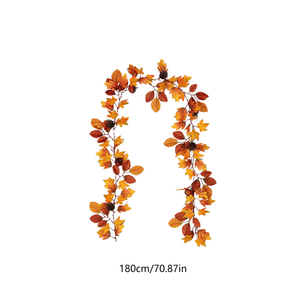 Fall Maple Leaf Front Door Wreath, Multicolor Plastic Seasonal Wreath for Halloween Thanksgiving Christmas Indoor Wall Fireplace Home Decor, 9.84 Inch