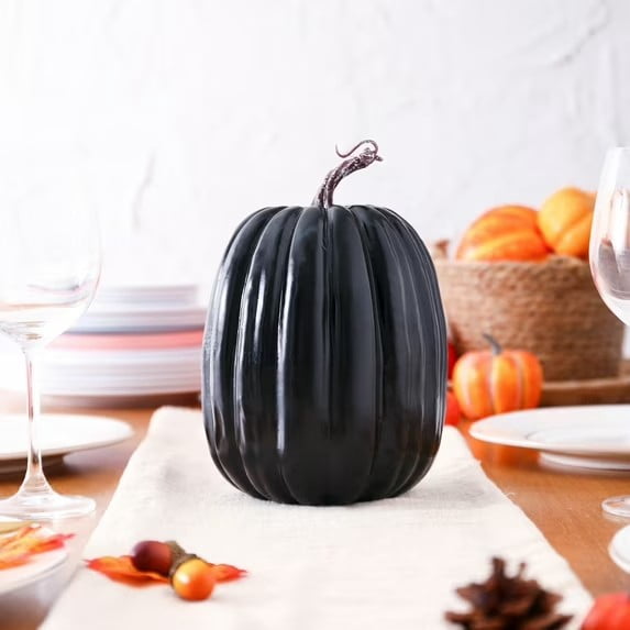 CQHVKQ 8 Inch Large Artificial Pumpkin Fall Decorations, Realistic Fake Harvest Pumpkin, Orange Gold Decorative Pumpkins for Table Centerpieces, Fall, Thanksgiving & Halloween DIY