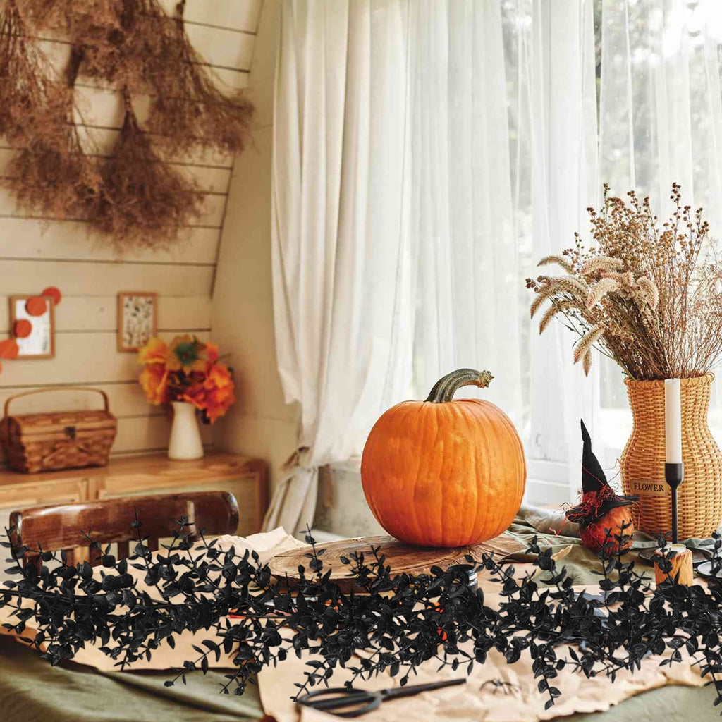 Halloween Pumpkin Garland - 68" Fall Leaf Decor for Mantle, Staircase & Porch, Outdoor/Indoor Autumn Thanksgiving Party Decoration (Multicolor)