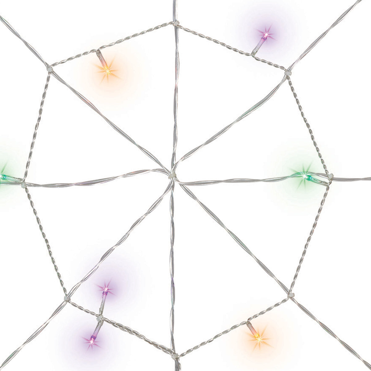 Indoor 20-Count Battery-Operated LED Spider Web Lights, Multicolor, 2', Halloween by Way To Celebrate