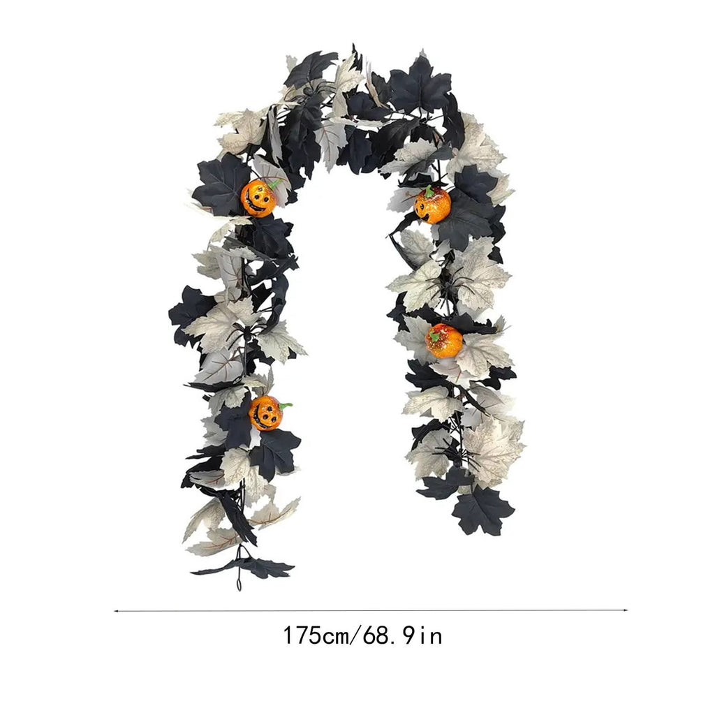 SCNOR 72 Inch Halloween Felt Garland with Ghost Pumpkin Witch Hat Spider Broom, Hanging Decor for Fireplace Mantel Wall