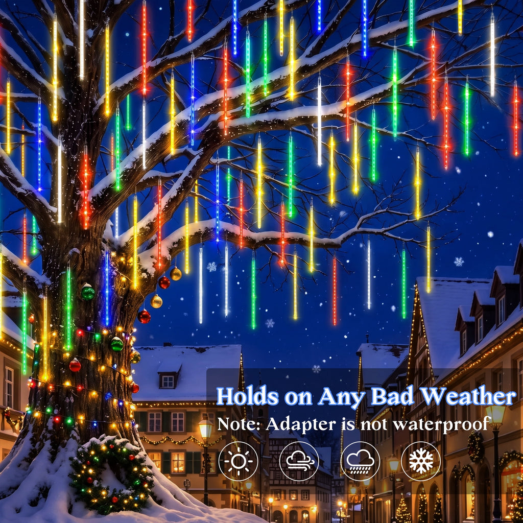 Scidweet Christmas String Lights, 20 inch 10 Tubes 540 LED Icicle Twinkle Meteor Shower Lights Outdoor for Christmas Halloween Holiday Party Home Decor, Blue