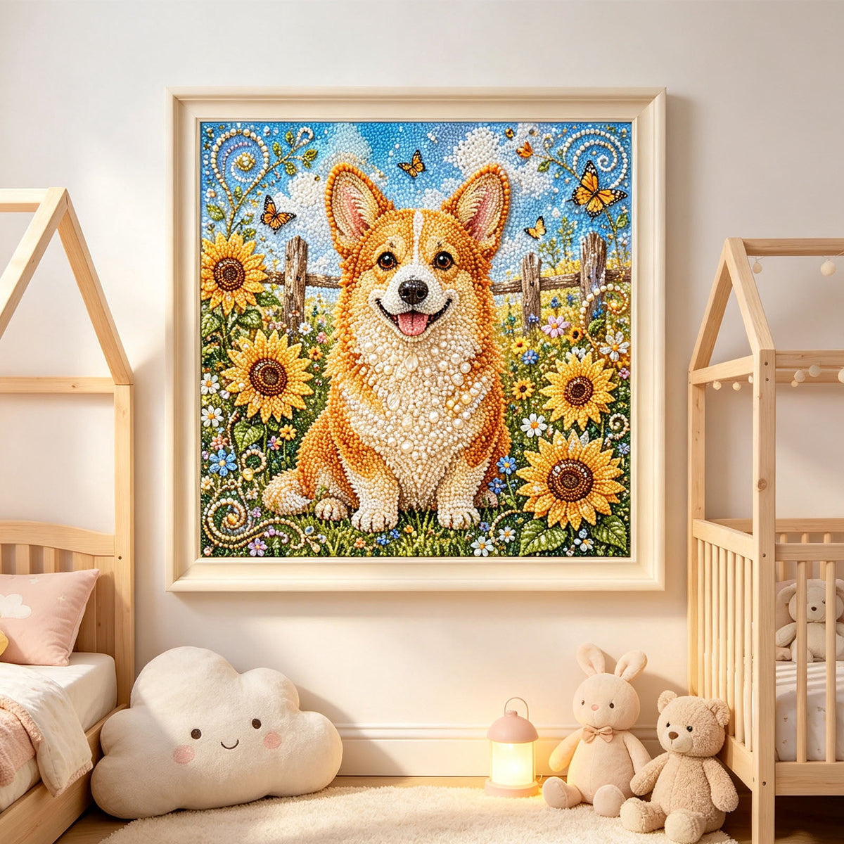 JWZZYD DIY Christmas Pearl Painting Art Kit with Frame, 9.8" Christmas Pearl Beads Art Craft Set, Gemstone Dots Beads for Holiday Christmas Wall Decor, Decoration Gift(Reindeer)