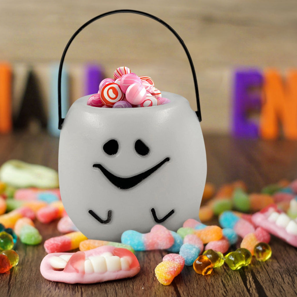 Kyusrd Trick or Treat Halloween Lantern Pumpkin Decoration Lighted Table Centerpieces Ornaments Spooky Pumpkin Prop Decor Decorative Wedding Candy Bowl Organizer Canisters
