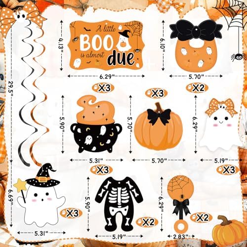 20 Piece Halloween Baby Shower Hanging Swirls Orange Ghost Pumpkin Decorations