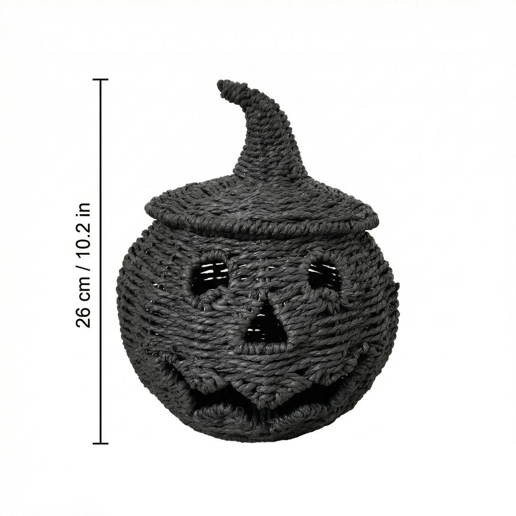 Guvpev 12" Handcrafted Woven Ghost - White Faux Rattan & Metal Ghost Figurine, Halloween Spooky Table Centerpiece & Fall Porch Decor for Indoor Outdoor