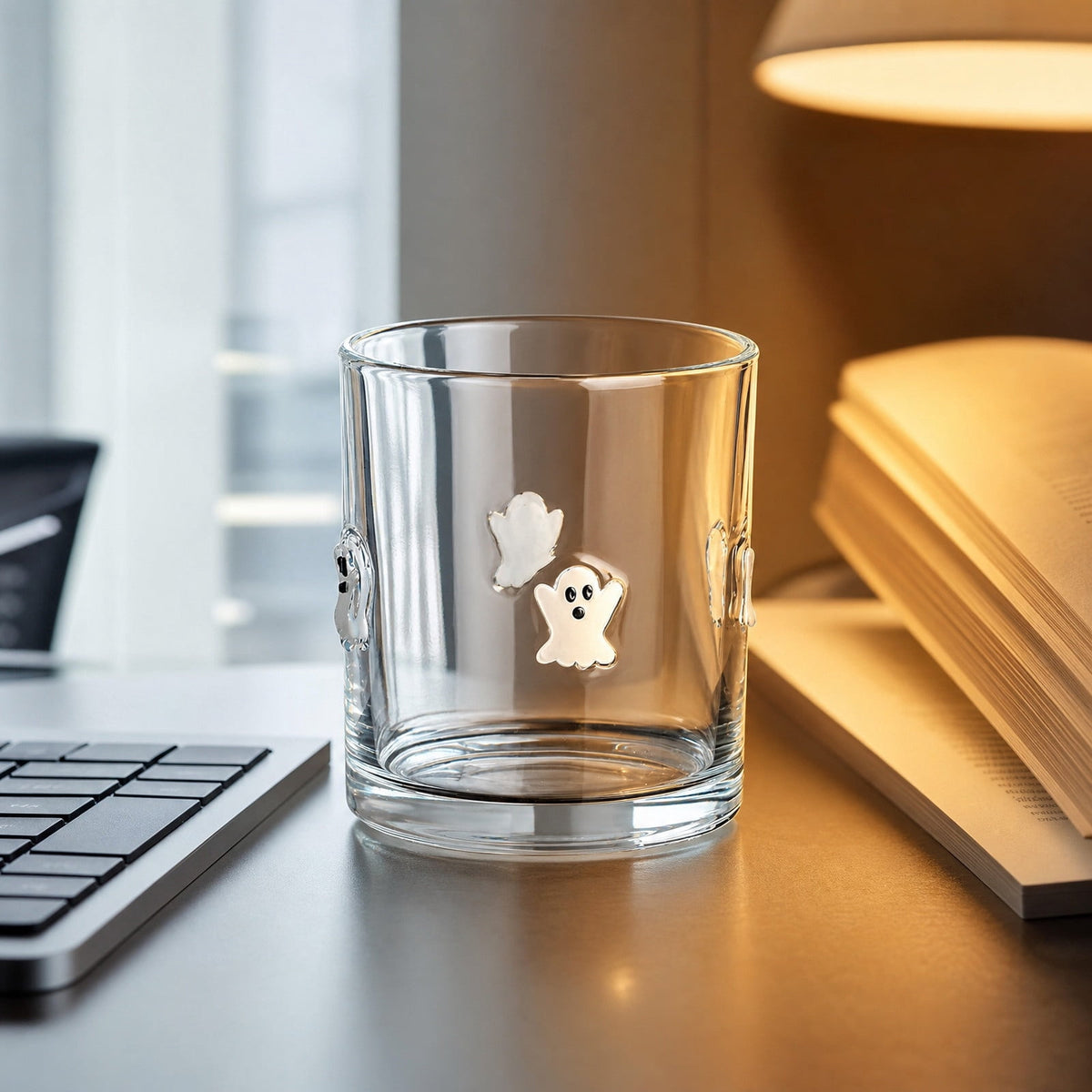 Qocolcyl Halloween Icon Glass Cups- 350ml Pumpkin Black Cat Bat Ghost Stemless Wine Glasses Old Fashioned Icon Hand Blown Drinking Cups for Party Supplies&Gift