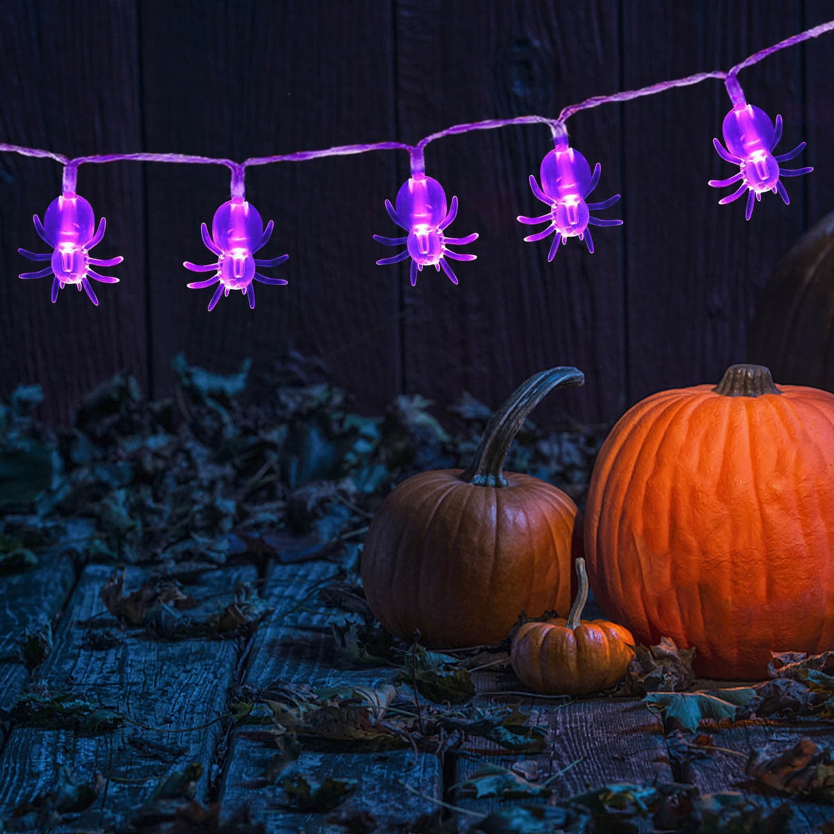 Halloween's String Lights Battery Operated 6.56FT 10 LED 3D Pumpkin Bat Ghost Light with Timer 8 Light Modes For Window Indoor Outdoor Decor Halloween Party Decorations