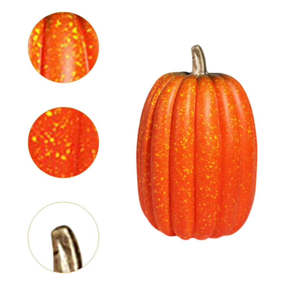 8.5 Inch Large White Pumpkins for Decorating - 1PCS Big Foam Decorative Pumpkin for Fall Decoration, Paintable Artificial Pumpkins Perfect for Halloween Thanksgiving Decor (Gold Handle)